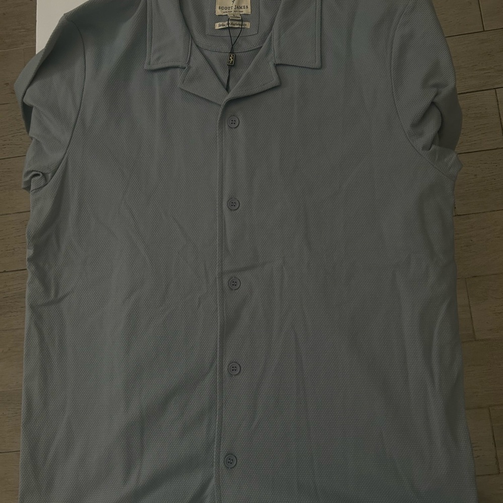Men's Casual Blue Button Down Shirt